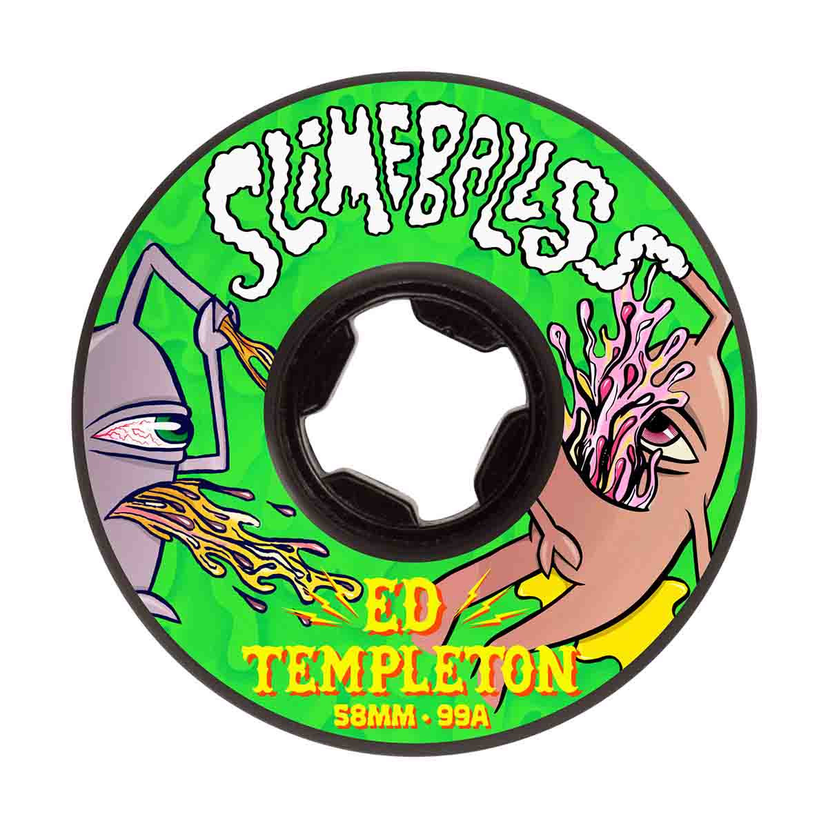 Ed Templeton Vomits Black 99a Slime Balls Wheels (58MM) - Skate Accessories