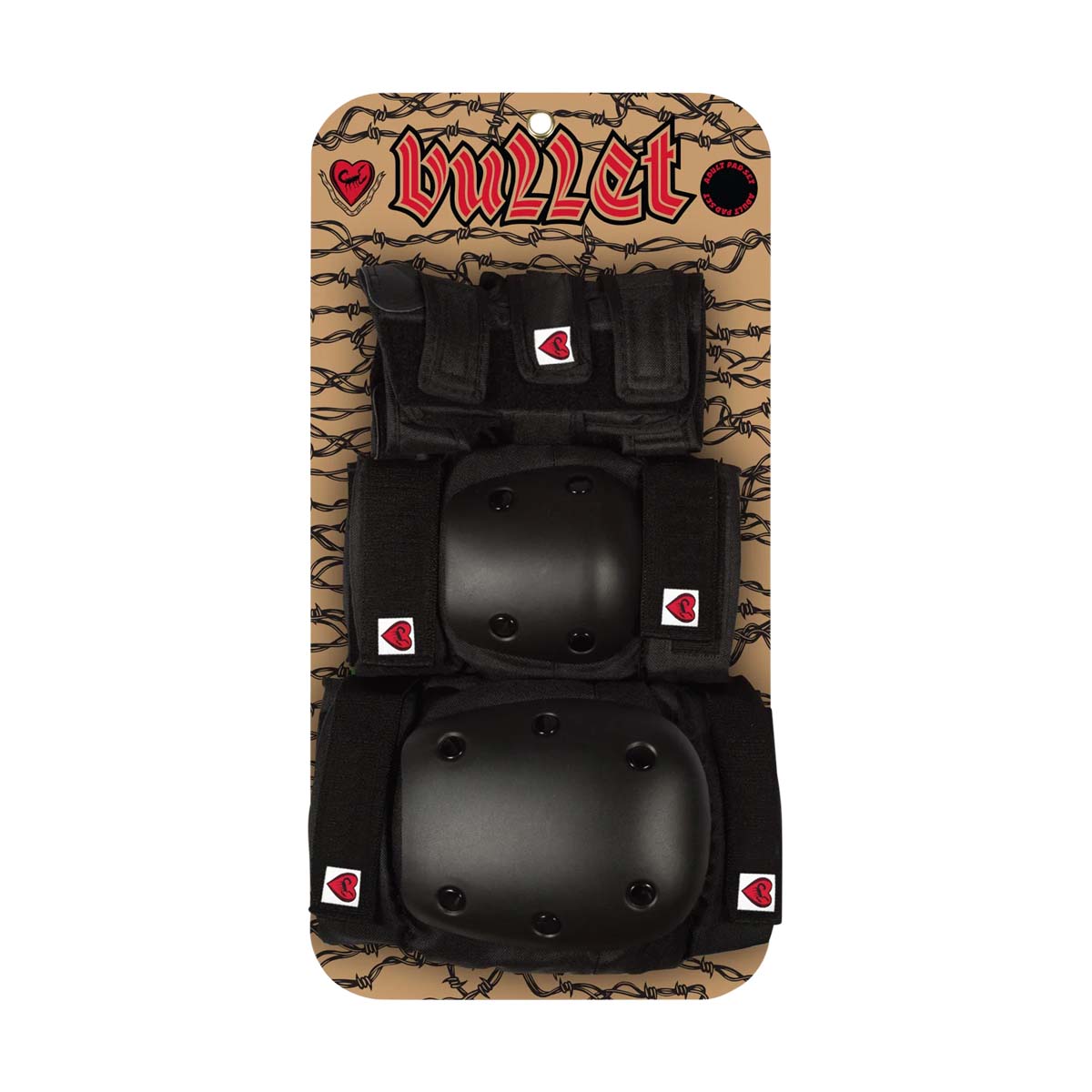 Black Pad Set Adult Bullet - Skate Accessories