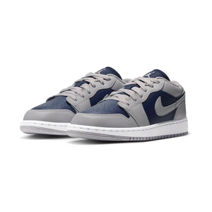 Air Jordan 1 Low 'Tech Gray College Navy' Big Kids' Shoes