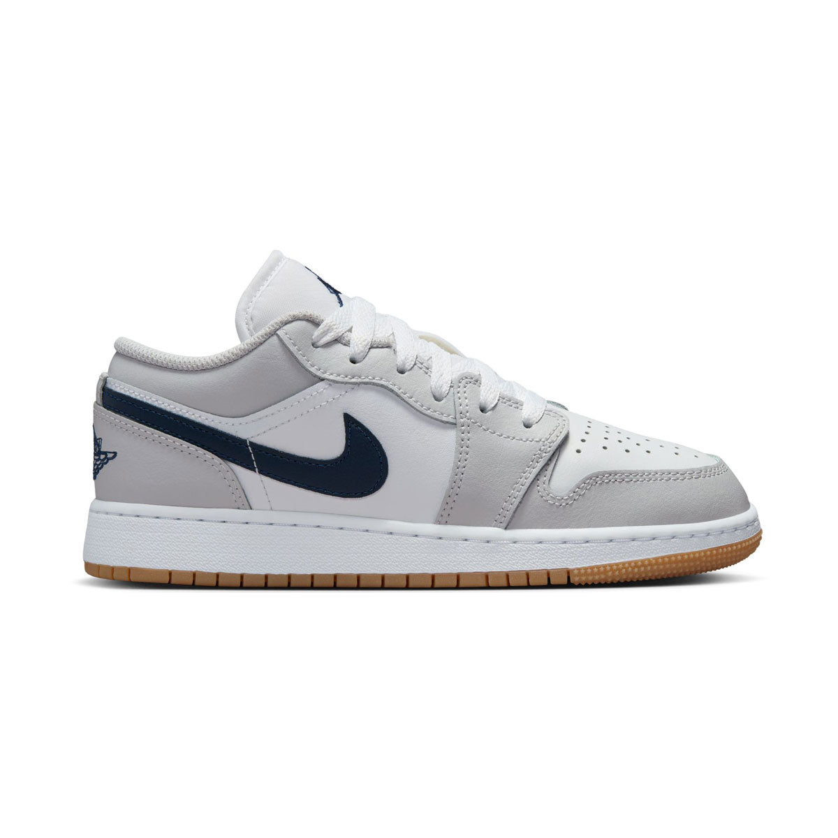 Air Jordan 1 Low 'Midnight Navy Blue Gray Neutral' Big Kids' Shoes -