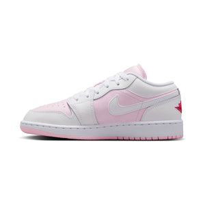 Air Jordan 1 Low 'Pink Low Fire Red White' Big Kids' Shoes