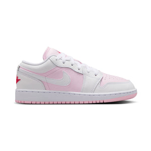 Air Jordan 1 Low 'Pink Low Fire Red White' Big Kids' Shoes