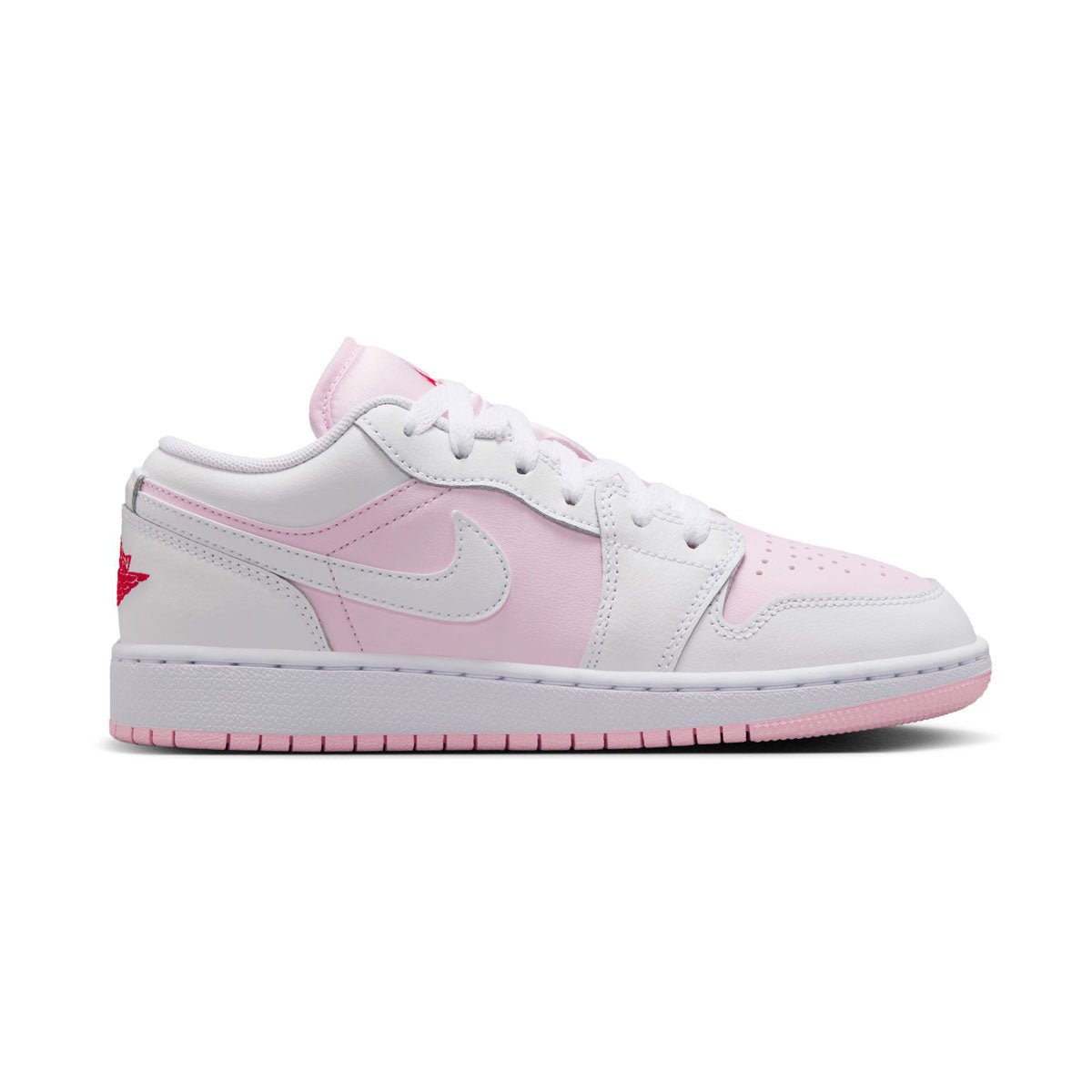 Air Jordan 1 Low 'Pink Low Fire Red White' Big Kids' Shoes -
