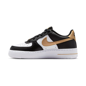 Nike Air Force 1 'Black White Metallic Gold' Big Kids' Shoes