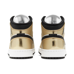 Air Jordan 1 Mid SE 'Metallic Gold Black White' Big Kids' Shoes