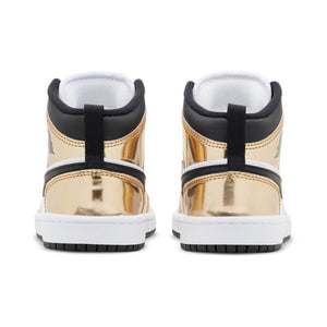 Jordan 1 Mid SE 'Metallic Gold Black White' Little Kids' Shoes