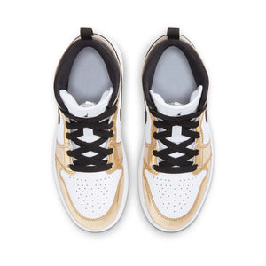 Jordan 1 Mid SE 'Metallic Gold Black White' Little Kids' Shoes