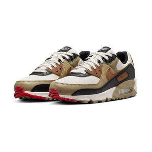 Nike Air Max 90 'Phantom Black Fire Red Light British Tan' Women's Shoes