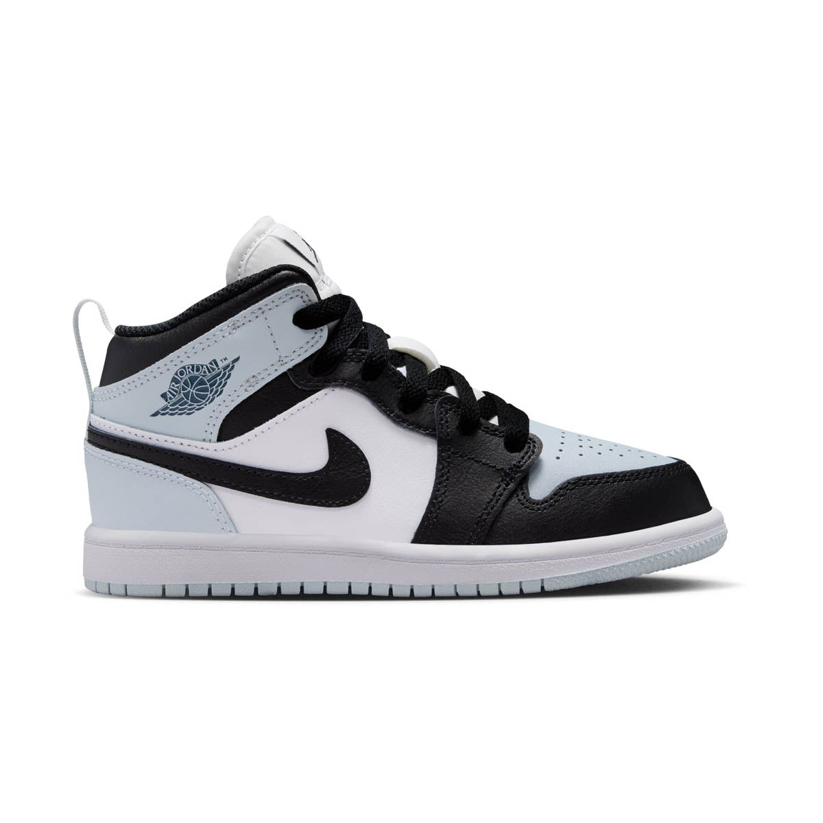 Jordan 1 Mid 'Black Aura Squadron Blue' Little Kids' Shoes - Kids Jordans Shoes