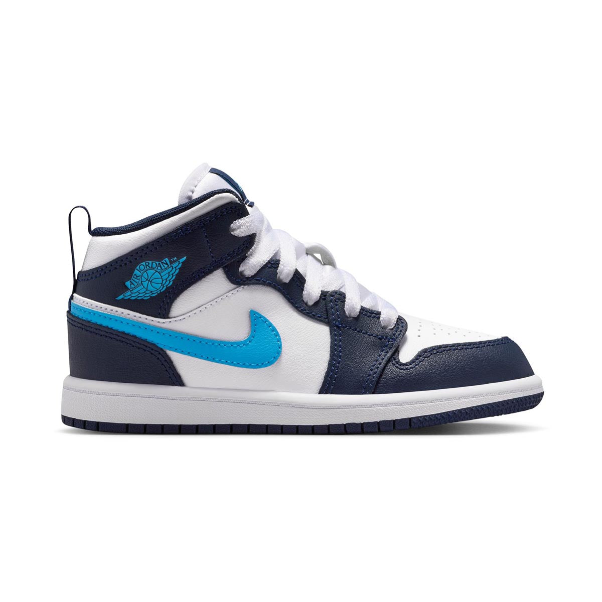 Jordan 1 Mid 'Obsidian Dark Powder Blue' Little Kids' Shoes - Kids Jordans Shoes