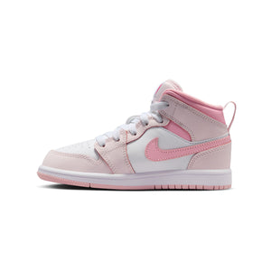 Jordan 1 Mid 'Pearl Pink White' Little Kids' Shoes