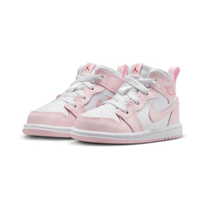 Jordan 1 Mid 'Pink Foam Fire Red' Baby/Toddler Shoes