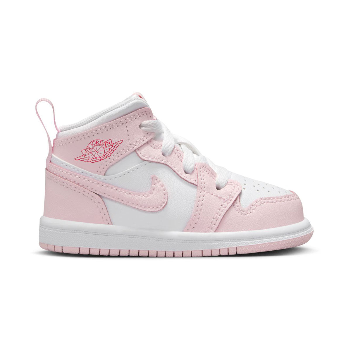 Jordan 1 Mid 'Pink Foam Fire Red' Baby/Toddler Shoes -