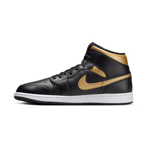 Air Jordan 1 Mid 'Black Metallic Gold' Men's Shoes