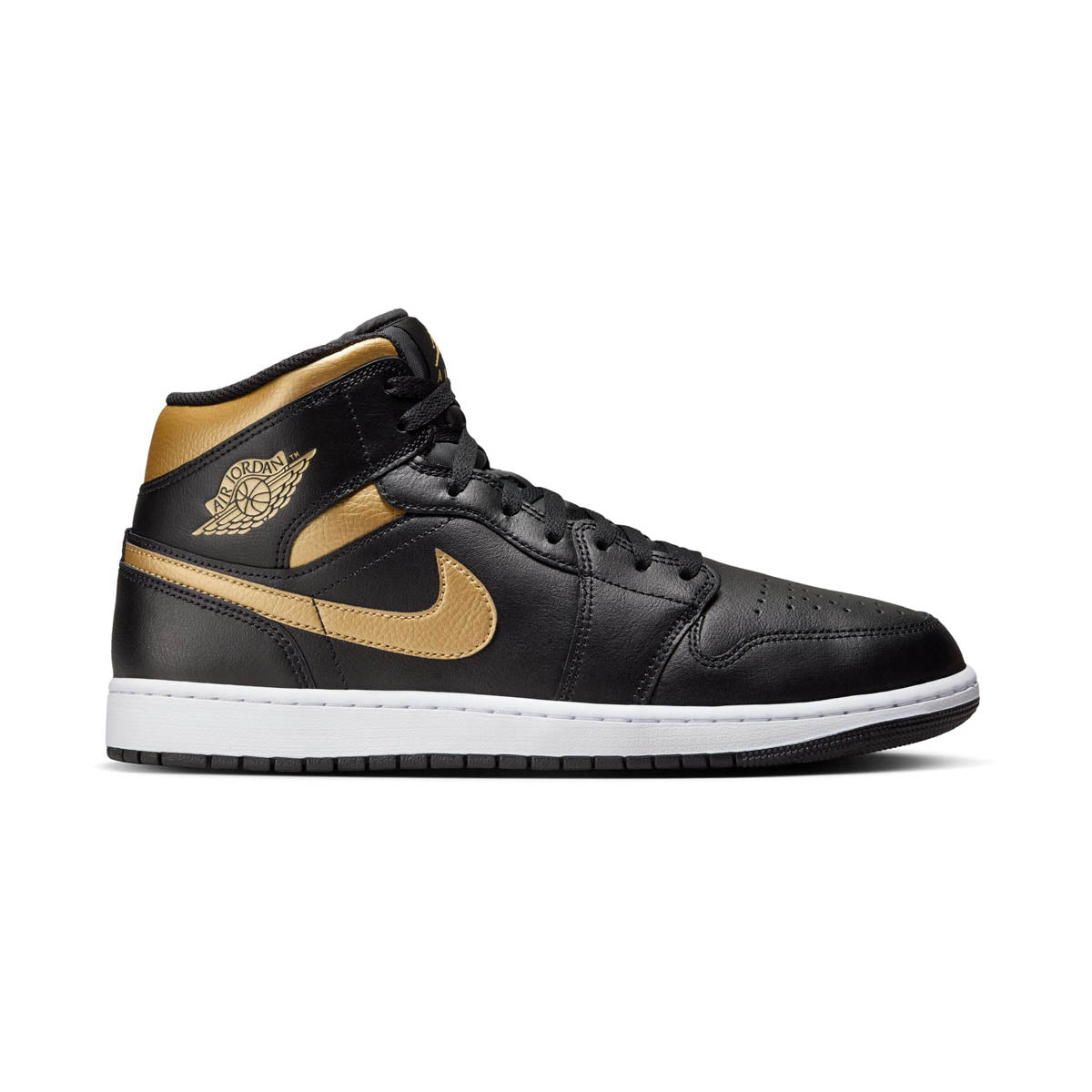 Air Jordan 1 Mid 'Black Metallic Gold' Men's Shoes -