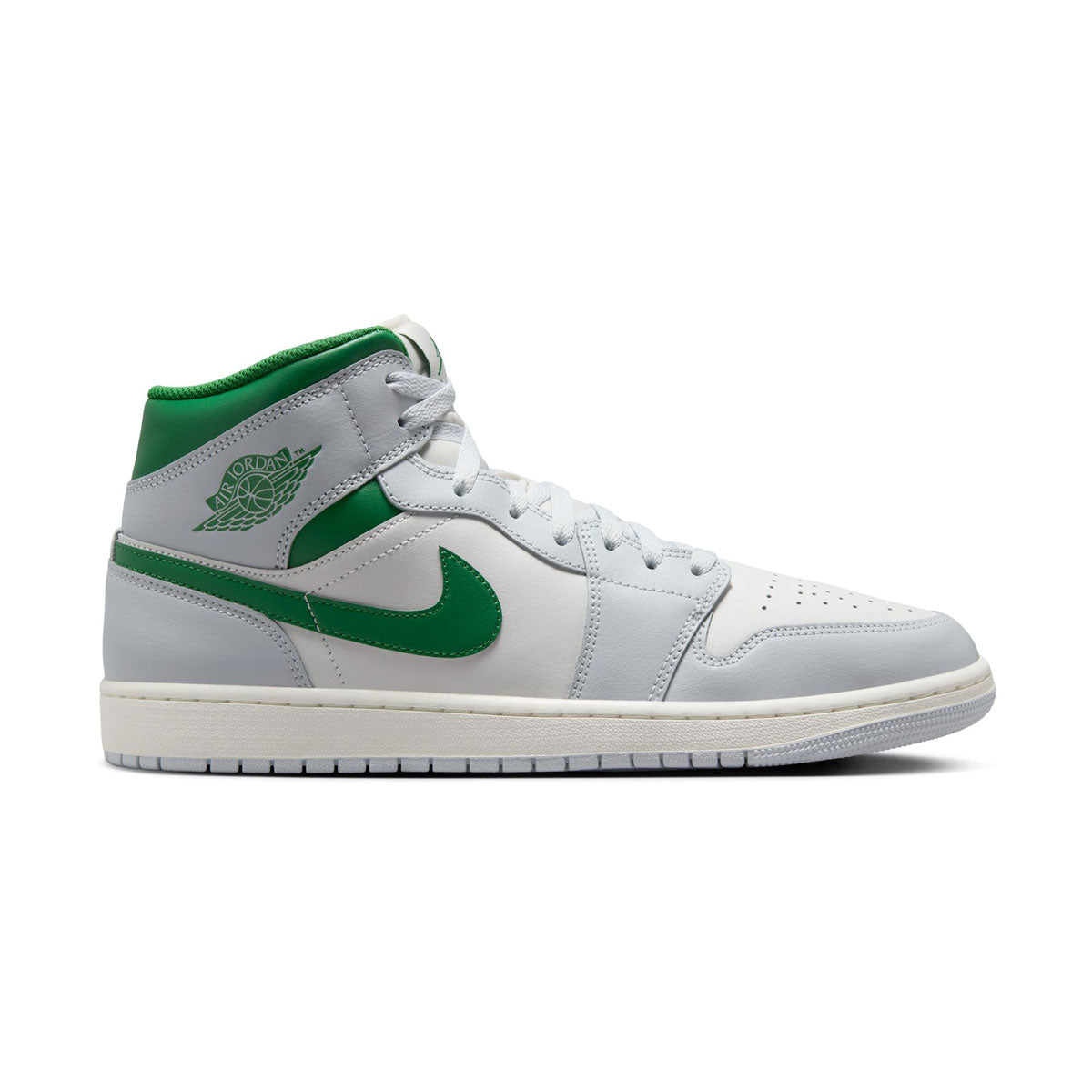 Air Jordan 1 Mid 'White Pure Platinum Pine Green' Men's Shoes -