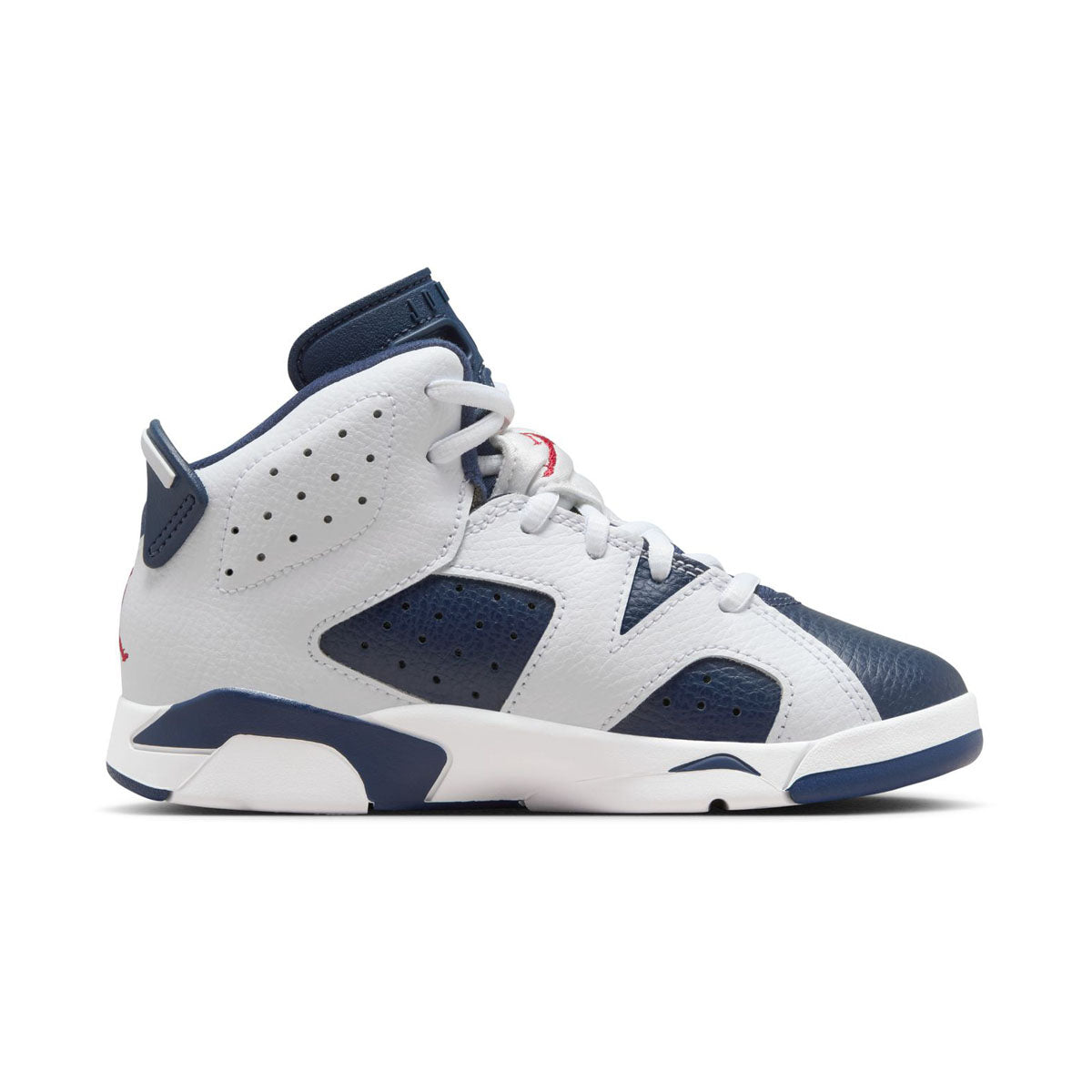 Jordan 6 Retro White and Midnight Navy Little Kids' Shoes -