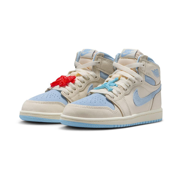 Shop Jordan 1 Retro High OG 'Pale Ivory Psychic Blue' Little Kids