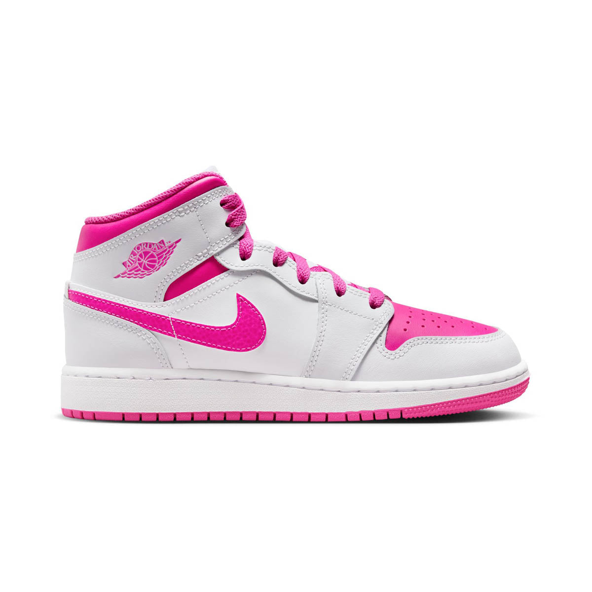 Air Jordan 1 Mid 'Fire Pink' Big Kids' Shoes -