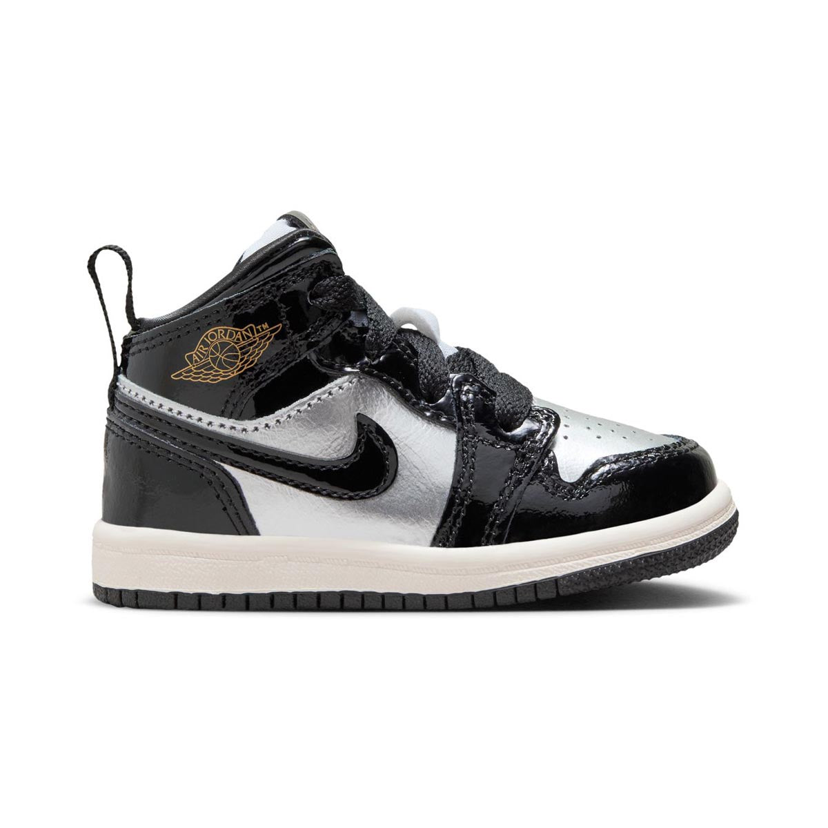 Jordan 1 Mid SE 'Black Metallic Silver Sail Metallic Gold' Baby/Toddler Shoes -