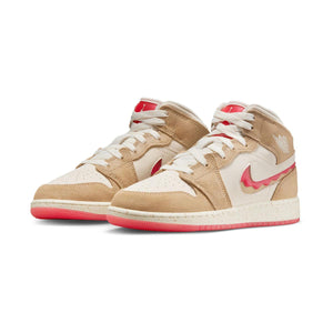 Air Jordan 1 Mid SE 'Peanut Butter & Jelly' Big Kids' Shoes