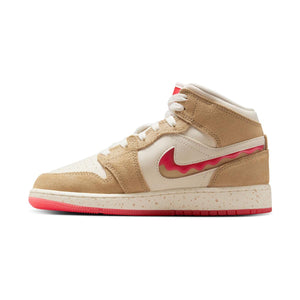 Air Jordan 1 Mid SE 'Peanut Butter & Jelly' Big Kids' Shoes