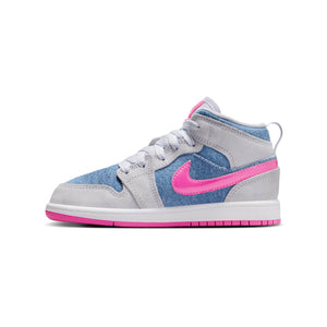 Jordan 1 Mid SE 'Denim Sequin' Little Kids' Shoes