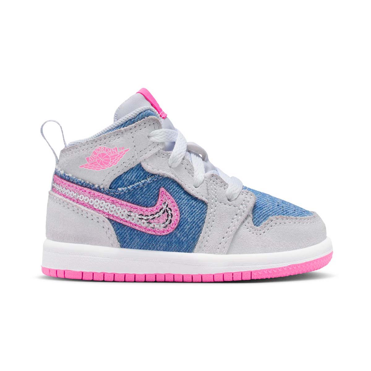 Jordan 1 Mid SE 'Denim Sequin' Baby/Toddler Shoes -