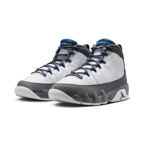Shop Air Jordan 9 Retro 'Flint Grey and French Blue' Big Kids' Shoes