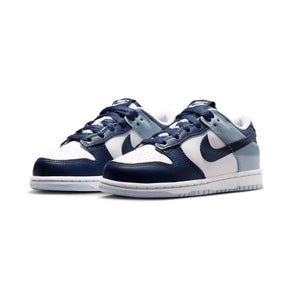 Nike Dunk Low 'White Midnight Navy Light Armory' Little Kids' Shoes