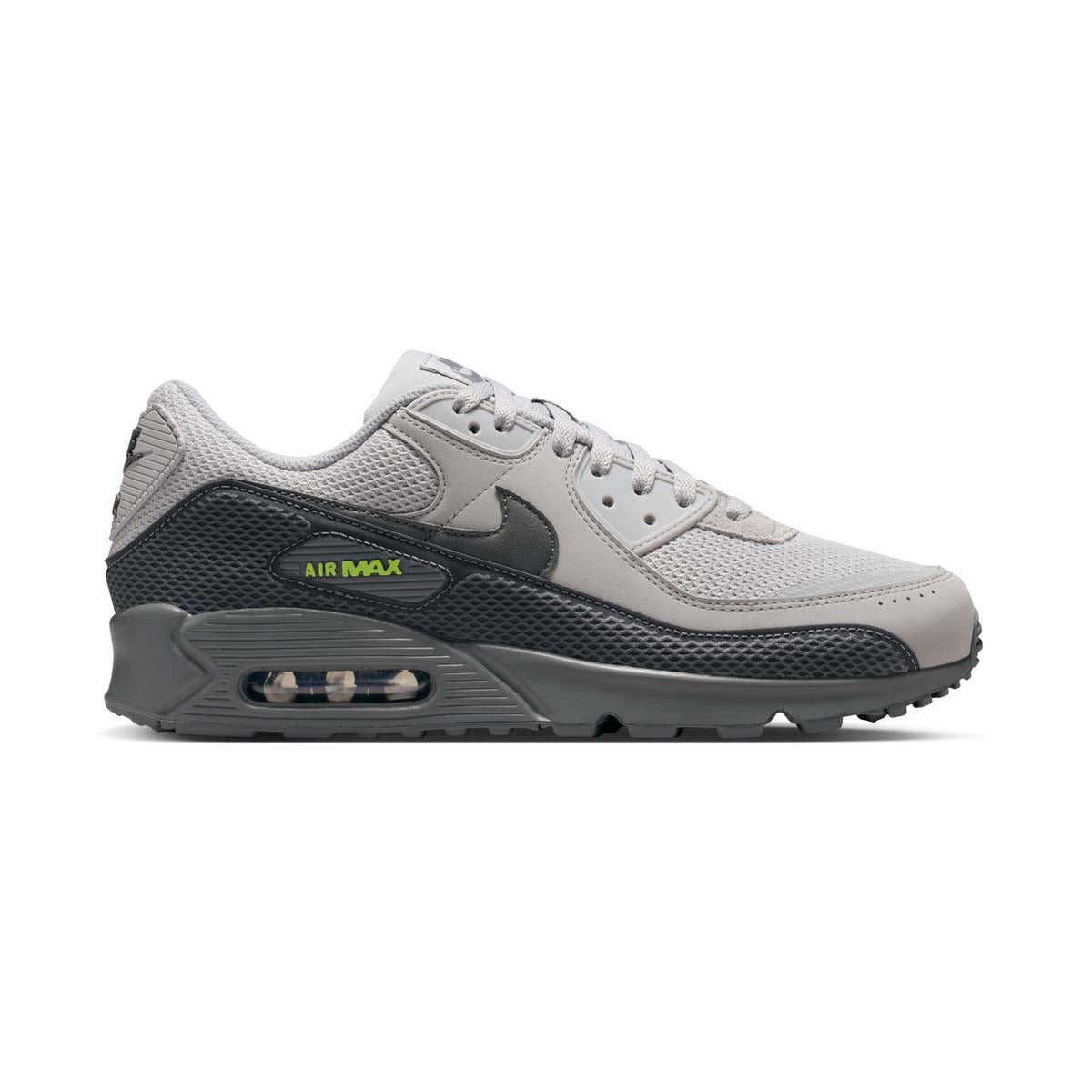 Nike Air Max 90 Premium 'Light Smoke Grey Volt' Men's Shoes - Nike Air Max 90
