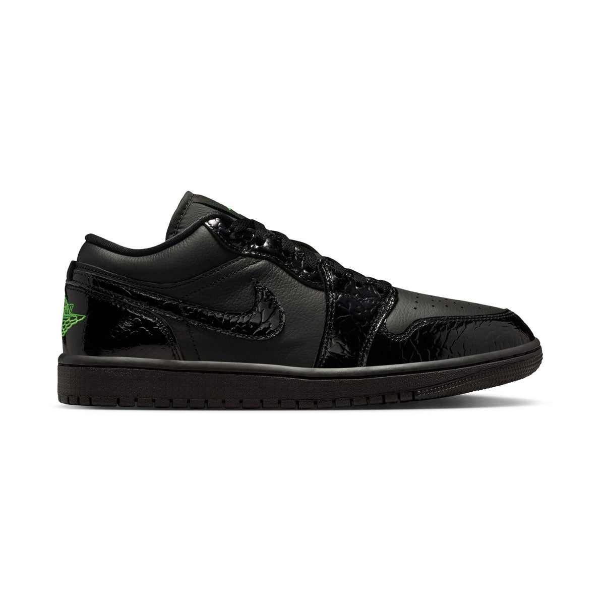 Air Jordan 1 Low SE 'Black Croc Scream Green' Women's Shoes - WOMENS CASUAL