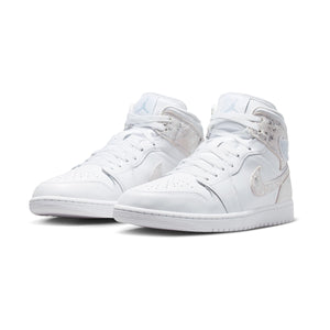 Air Jordan 1 Mid SE 'Distressed White Field Silver' Men's Shoes