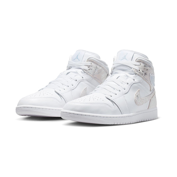 Shop Air Jordan 1 Mid SE 'Distressed White Field Silver' Men's Shoes