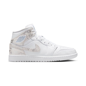 Air Jordan 1 Mid SE 'Distressed White Field Silver' Men's Shoes