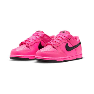 Nike Dunk Low SE 'Pink Blast Black Patent' Little Kids' Shoes