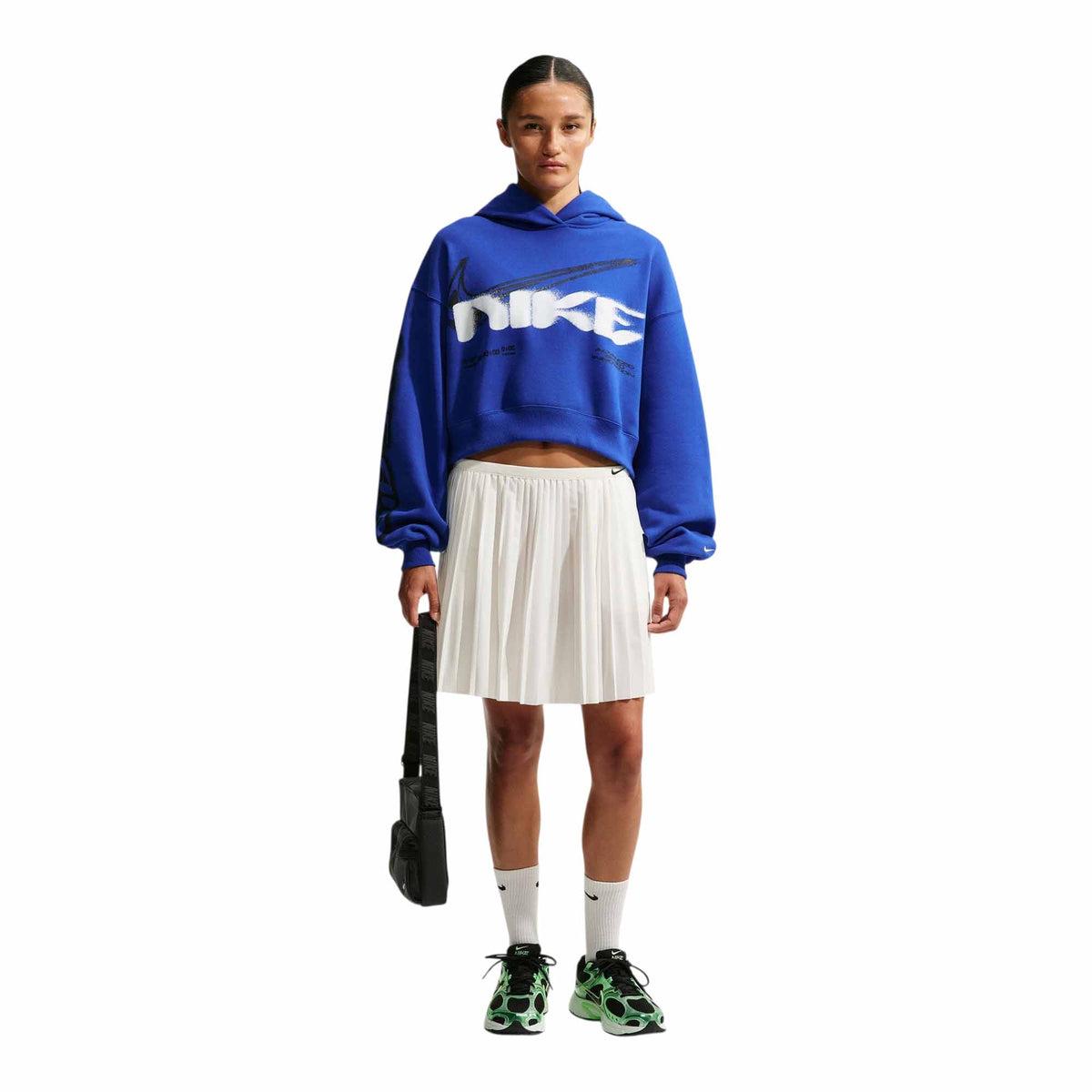 Nike Studio Fleece Medium Weight Women's Cropped Oversized Pullover Hoodie -