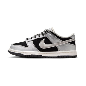 Nike Dunk Low LV8 'Metallic Silver Black Sail' Big Kids' Shoes