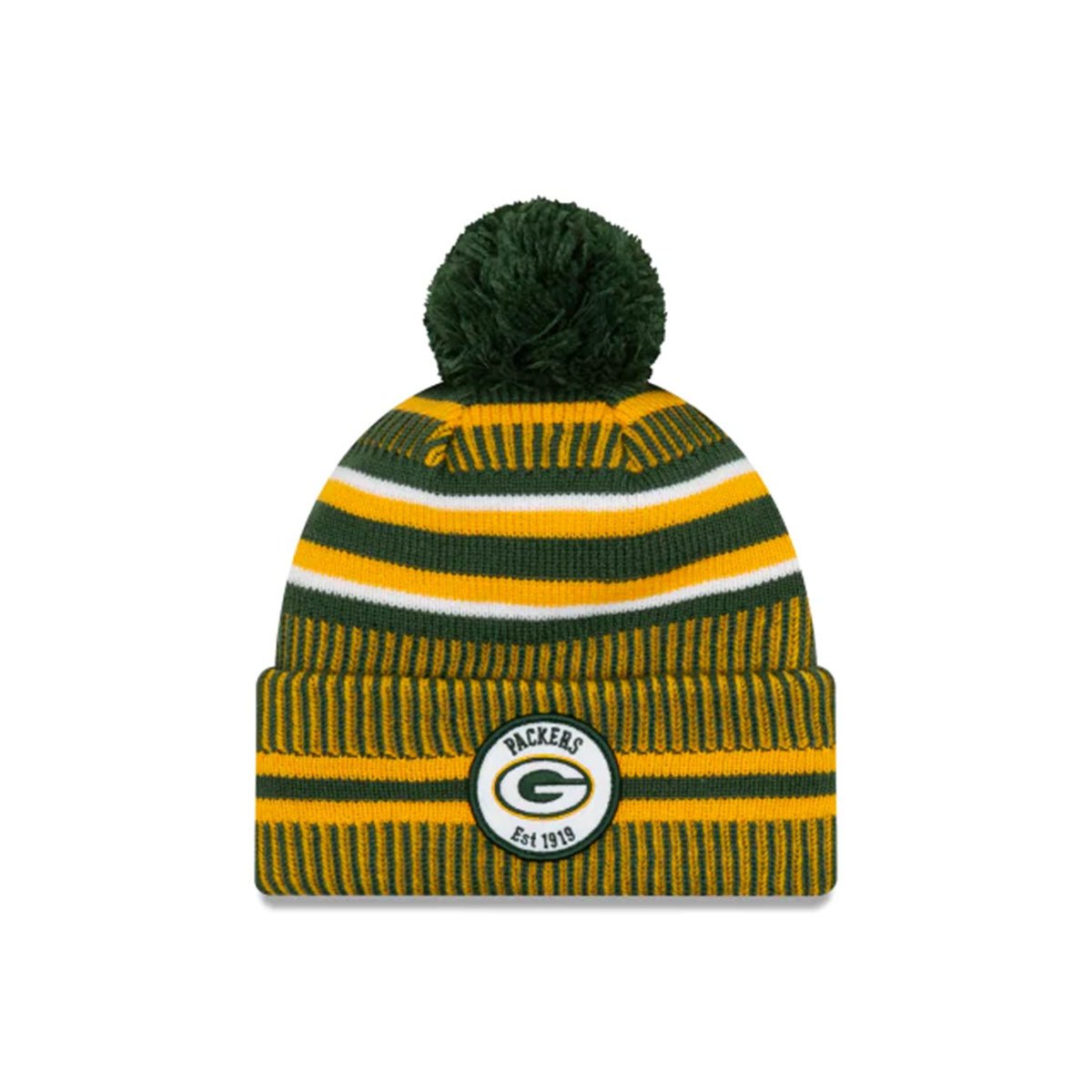 GREEN BAY PACKERS OFFICIAL NFL SIDELINE HOME COLD WEATHER SPORT KNIT GREEN/YELLOW -