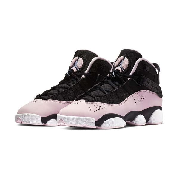 6 rings jordans pink and black hotsell