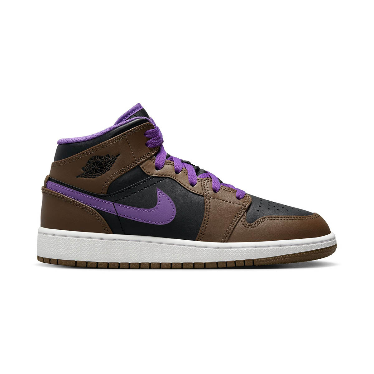 Air Jordan 1 Mid 'Purple Mocha' Big Kids' Shoes -