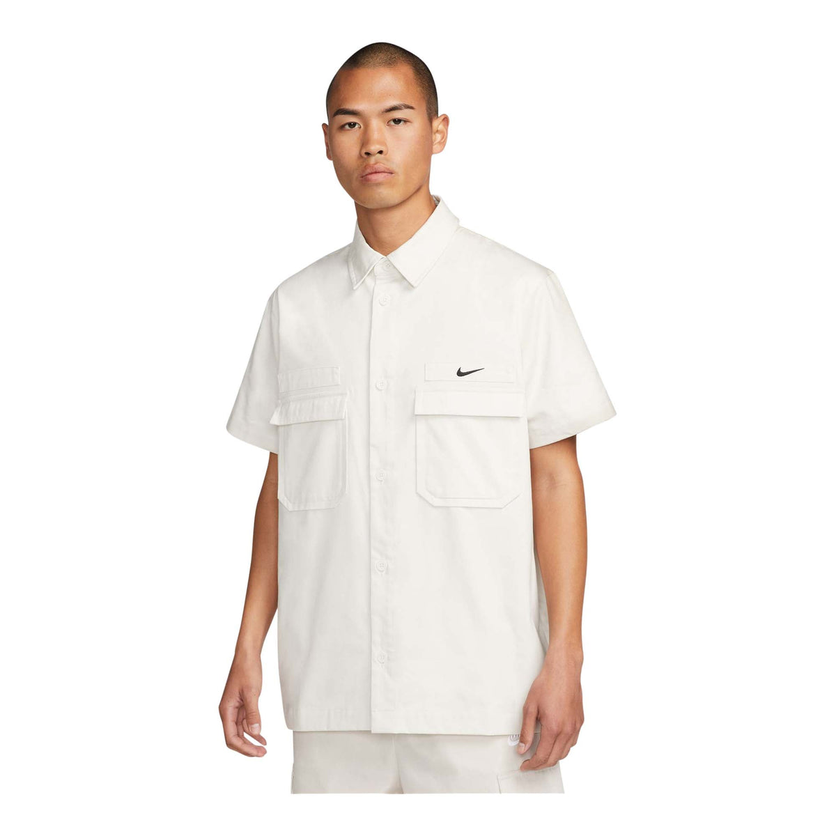 Nike Life Men's Woven Military Short-Sleeve Button-Down Shirt -
