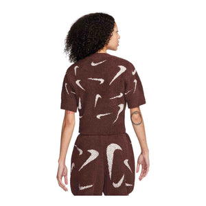 Nike Sportswear Phoenix Cozy Bouclé Women's Slim Cropped Knit Short-Sleeve Top