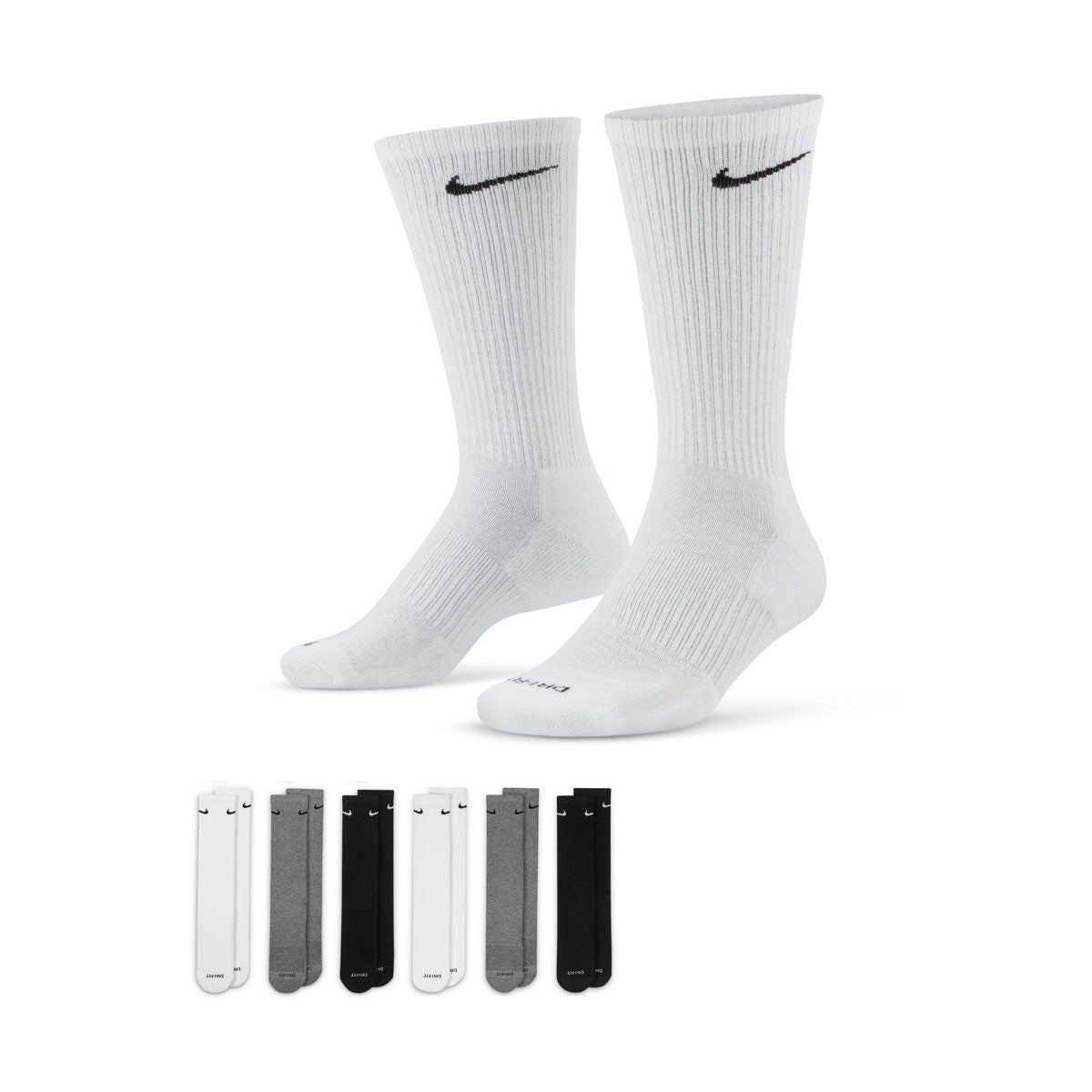 Nike Everyday Plus Cushioned Training Crew Socks (6 Pairs) - Gifts for Him