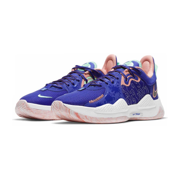 Nike PG 5 LA Drip Paul George Mens 9.5 Blue Multicolor Basketball Sneakers Shoes Nike PG 5 Paul George LA Drip Lapis Blue Void CW3143-400 sz  main image 3