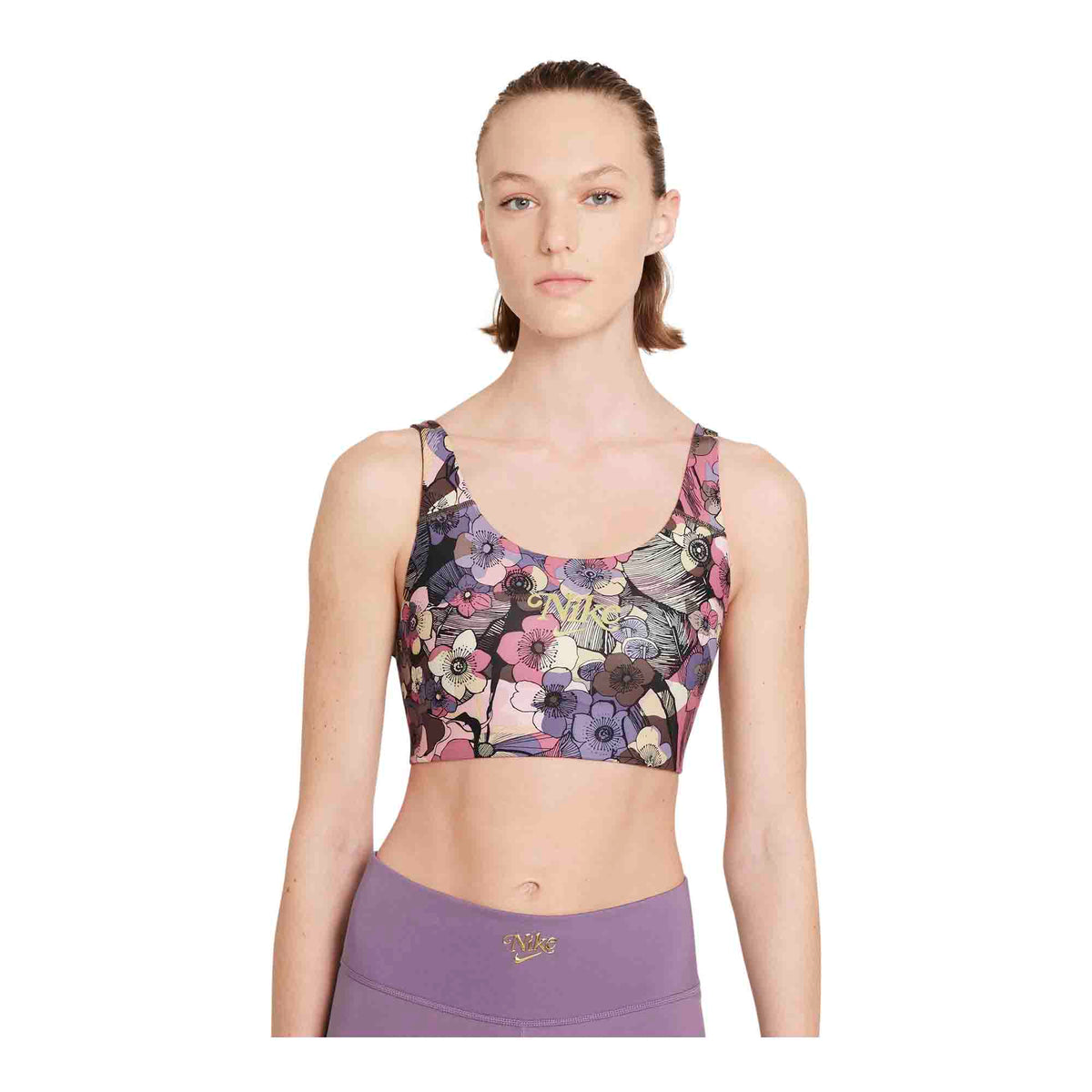 Nike Dri-FIT Swoosh Women's Medium-Support 1-Piece Pad Floral Sports Bra -