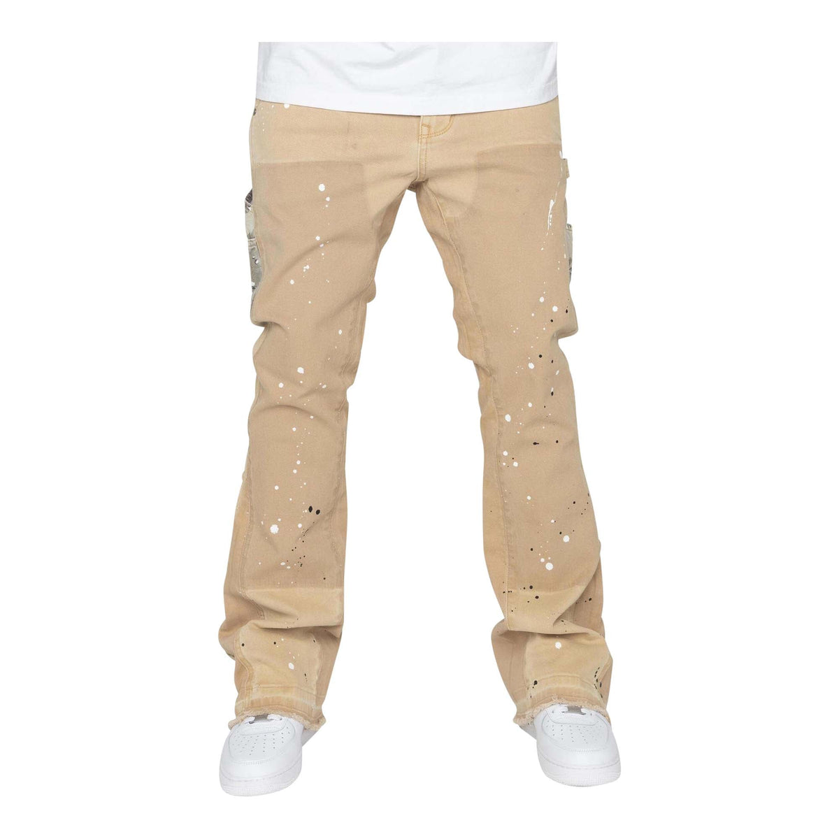 Camo Pocket Flare Khaki Pants -