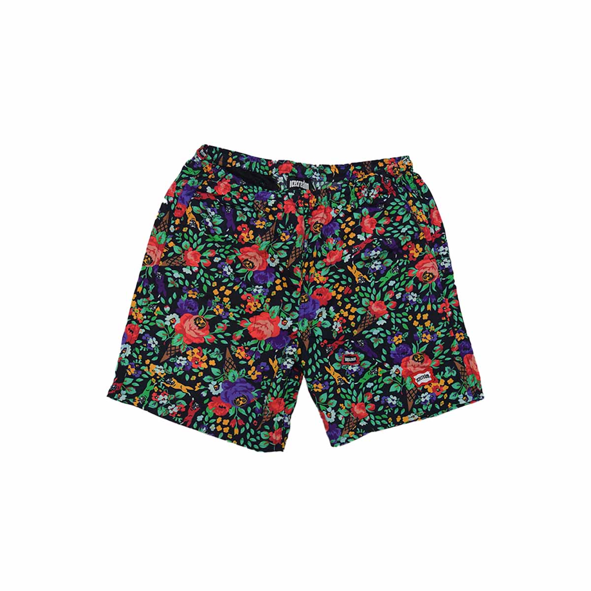 FLORAL SHORT BLACK -