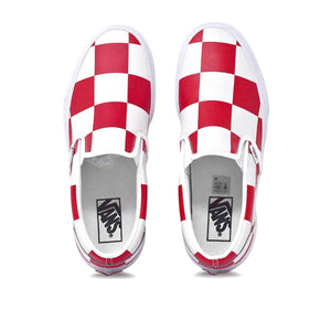 Leather Check Classic Slip-On White/Red