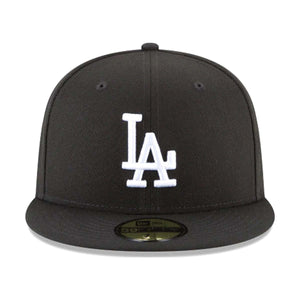 Black and White Basic 59FIFTY Fitted Dodgers Cap